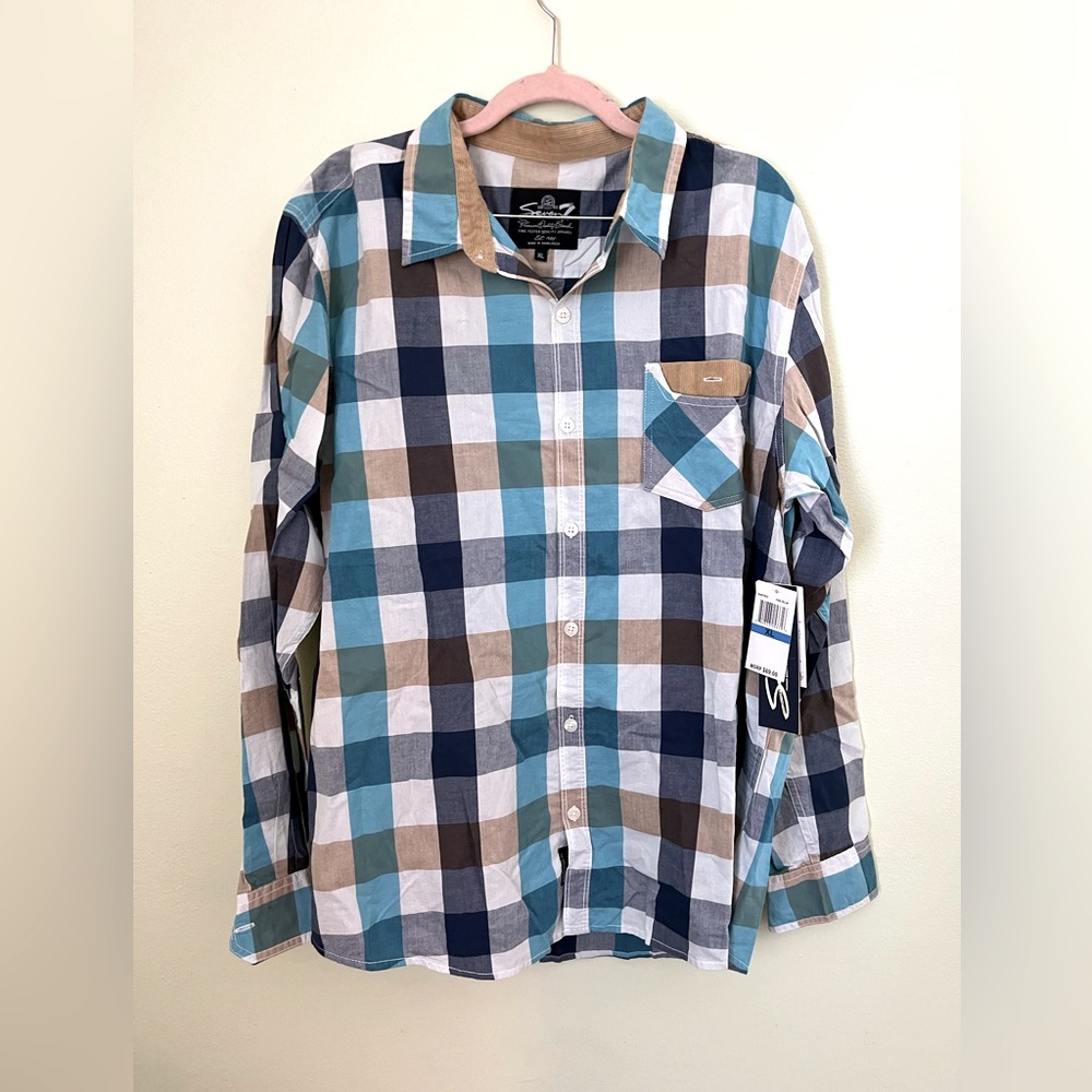 NWT Men’s button down with corduroy elbow patches